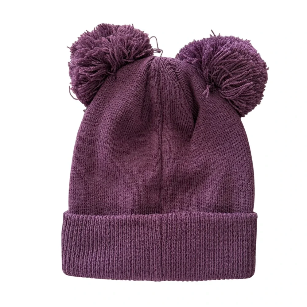 NWT Volcom Shreddy Teddy Kid Purple Double Pom Pom Beanie Hat One Size‎ Outdoor